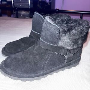 Bearpaw Women's Black Ankle Fur Lined Boots